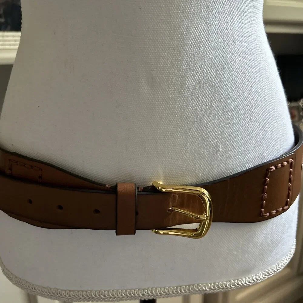 Cuirum Barcelona Spain Leather Designer Wide Belt Hand Tooling Size 95 EUC‎